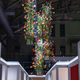 a flower chandelier at TEFAF